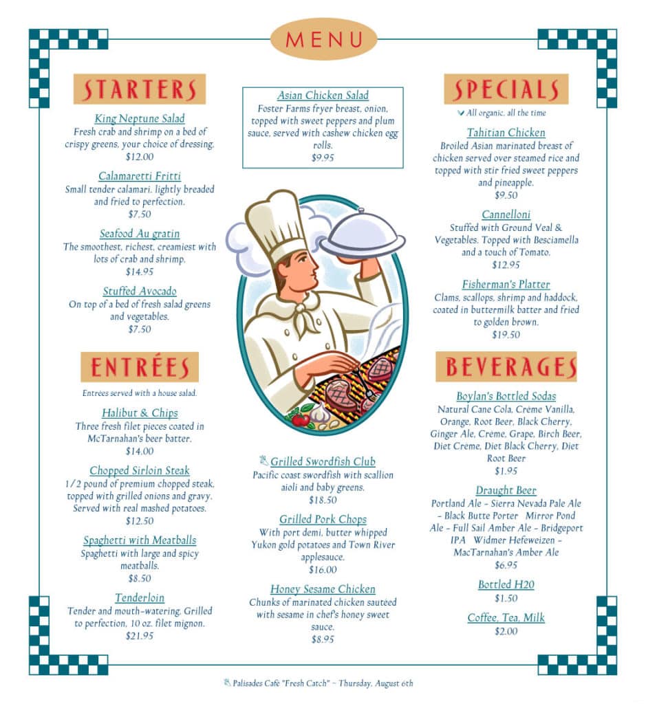 restaurant menu design