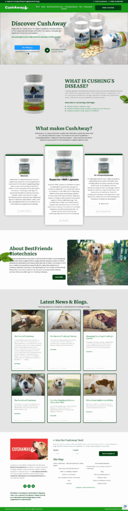 Cush Away website rebuilt and optimized for search visibility